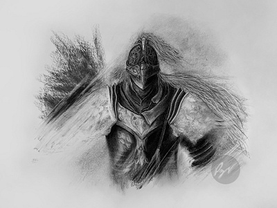 Charcoal Drawing of the wolf character dark desenho fantasy