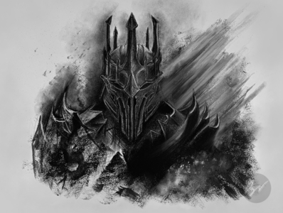 Charcoal drawing of Sauron by p3vstudio on Dribbble