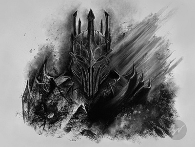 Charcoal drawing of Sauron art charcoal dibujo drawing fan art lotr ringsofpower sauron
