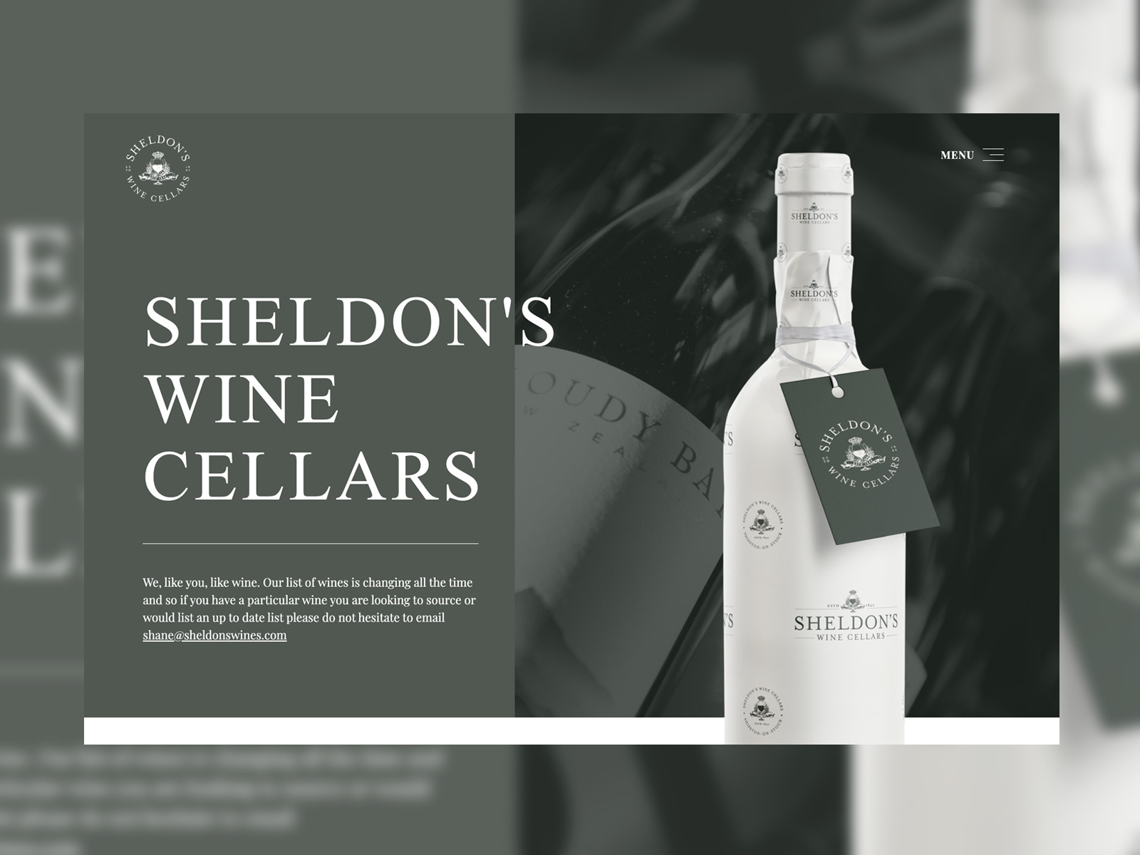 Sheldon's Wine Cellars site 🍷 by Fly Full Circle on Dribbble