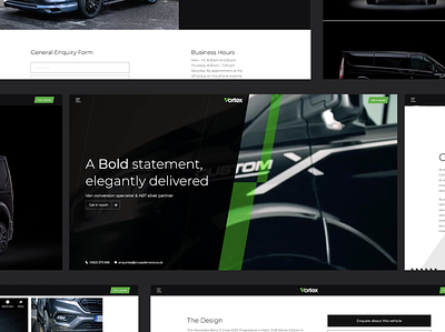 Vortex Vans brand identity branding cars design illustration logo ui ux vans vector website website design