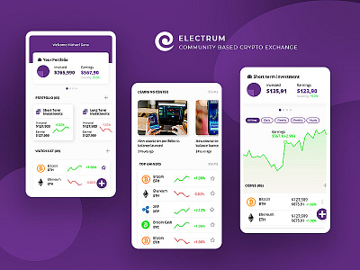 Electrum crypto exchange crypto wallet cryptocurrency dashboard fintech