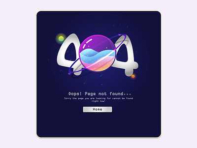 404page 404 404 error 404 error page dailyui error illustrator planet space