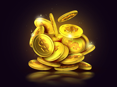 Golden coins 3d coin dollar gold golden illustration money photoshop