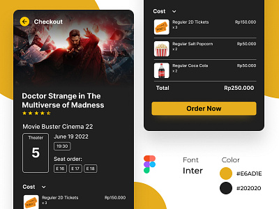 Movie Checkout - Daily UI #002 checkout cinema dailyui design mobile movie ui ux