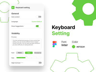 Keyboard Setting - Daily UI #007 dailyui design mobile setting ui ux