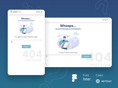 404 Page - Daily UI #008 dailyui design mobile search ui ux web