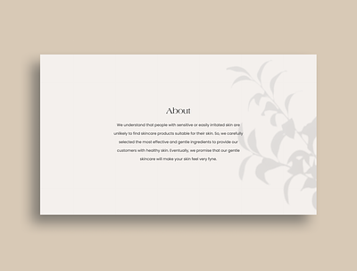 Fyne About Section about section branding clean concept design freelance homepage minimal photography portfolio project skincare typography ui ui design visual design web design
