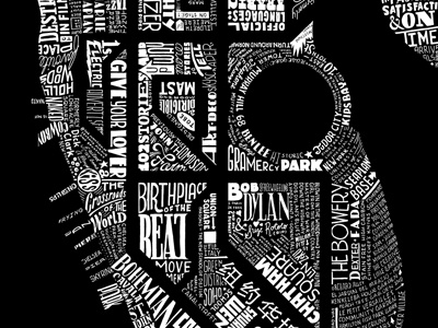 See New York Lettering lettering map black white new york