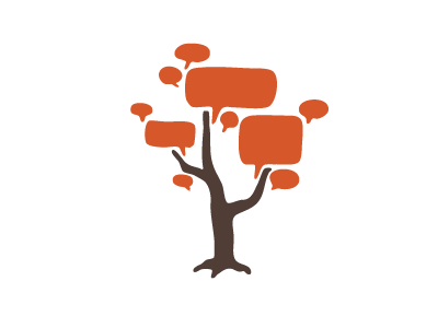 Talking Tree logo speech bubble tree