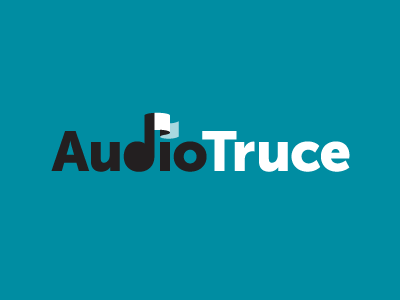 AudioTruce V2 audiotruce logo music note white flag