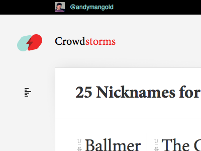 Crowdstorms — List/Block Toggle crowdstorms icons ui website