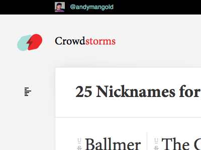 Crowdstorms — List/Block Toggle