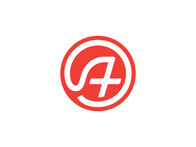"A" is for... a circle logo monogram red