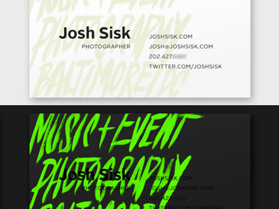 Hand Lettered Glowing Business Card business card glow in the dark lettering