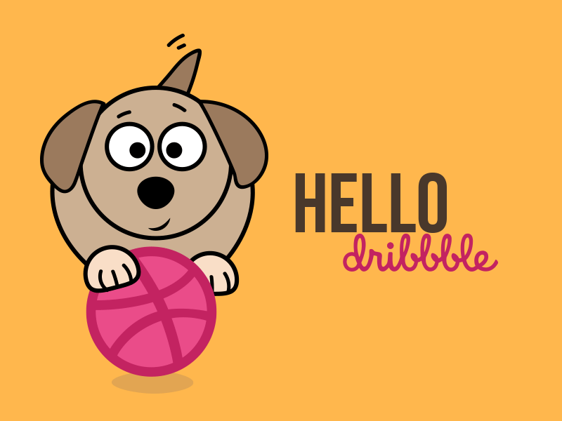 Hello Dribbble debut dog dribbble gif happy hello dribbble