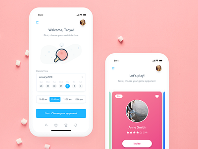 Ping Pong Play app game ios mobile ui ux