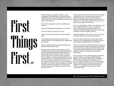 First Things First 2014 first things first ken garland manifesto poster