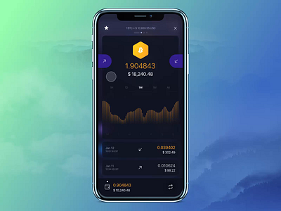 Exodus Wallet. The "Send" Interaction animation app bitcoin branding clouds crypto interaction mobile mountain principle rocket send ui ux wallet