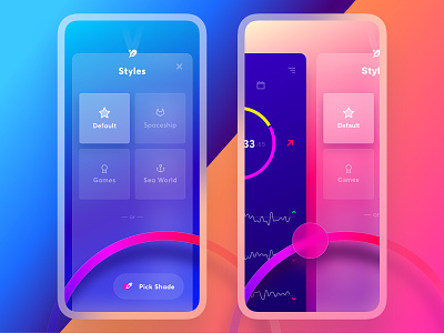 Exodus Wallet 3.0. The Styles Page app app styles app theme color picker crypto dual feather interaction mobile personalized shade picker skins slider ui ux