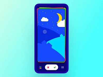 Interaction #45. The Card Table app approve card stack cards castle forest hills houses interaction menu mobile night sky physical posters reject shuffle surface design swiping ui ux
