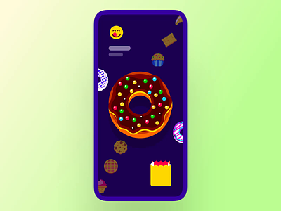 Interaction #30. The Donut Shop animation app candy candy shop chocolate cookie donut interaction list mobile navigation slide slider sweets tabs ui ux waffles