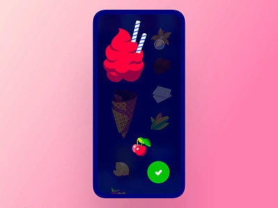 Interaction #36. The Ice Cream Shop Customization animation app customization icecream interaction mobile ui ux