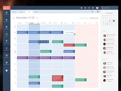 Corporate calendar calendar dashboard data gui icon icons interface list table typography ui ux