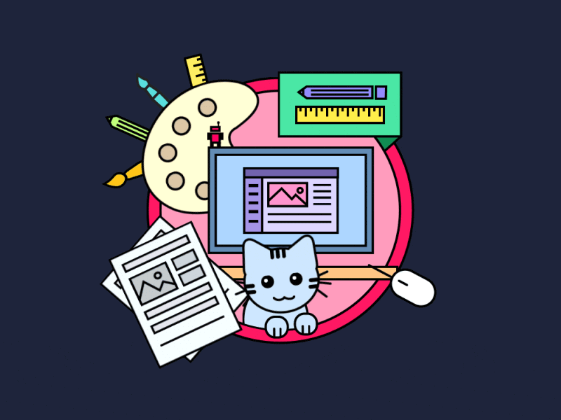 A Practical Guide To Convert Your Sketches To Working Prototypes ae after effects animation cat gif icon illustration kitty loop motion vector