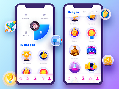Fame Lab Badges awards badges comments famous followers gamification infographic instagram iphone x profile stats
