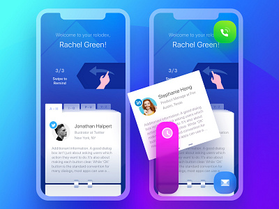 Rolodex. On-boarding #3 arrow contacts green launch management app notebook notes onboarding organizer page turn pages productivity reminder rolodex scheduler switcher tabs twitter ui ux