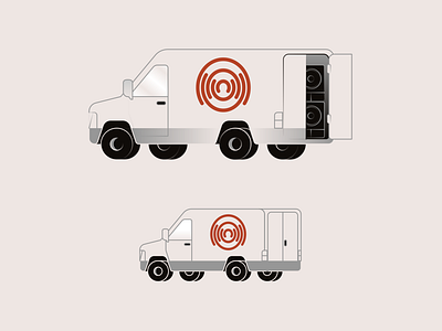 delivery van for sova audio branding business cartoon corporate delivery design detail graphic design illustration logo truck van wip work in progress
