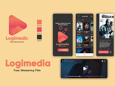 Logimedia Streaming FIlm App app design icon illustration logo logodesign mobile mobile design streaming app ui ux