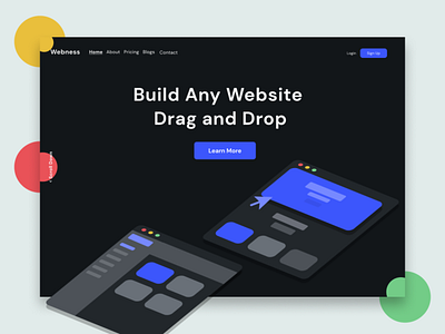Webness app branding design hero icon illustration illustrator isometric logo ui ux web webbuilder webdesign