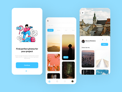 Photosica android app app design branding design flat illustration ios logo mobile mockup photos typography ui uiux ux