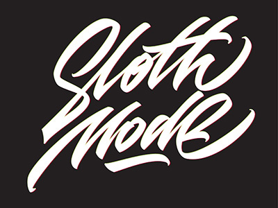 Sloth Mode lettering print for clothing brand