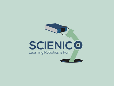 Scienico Brand Identity book branding design flat icon illustration illustrator logo logodesign minimal robotic arm robotics typography vector