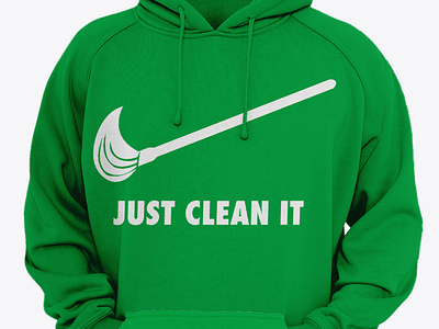 Merch design | Just clean it 2020 trend brand manipulation branding cloth clothing design clothing print creative branding creative design design hoodie hoodie mockup illustration merch merch design nike nike cloth vector