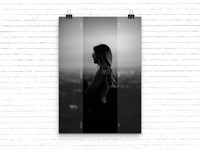 Silence | BW Poster 2020 trend black and white bw decoration design focus girl interior design minimalism photo manipulation photoshop poster poster art poster design print print design print inspiration printing sepia typography