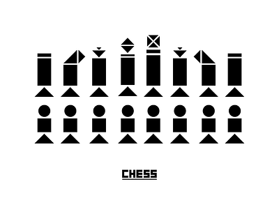 Minimalist Chess | Artwork abstract art artwork black chess game logo minimalism minimalist poster primitives war white