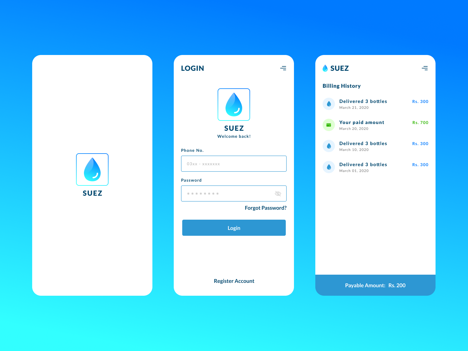 SUEZ Water App by Owais ul wara on Dribbble
