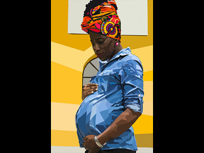 Pregnant woman with hope african african art african woman colorful colourful digital art digital artwork illustration photoshop photoshop art pop art popart portrait portrait art pregnant