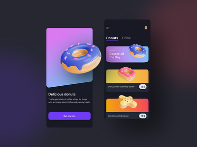 Food app app app design design donuts food food app ios app mobile app mobile design ui