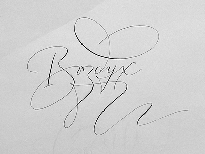 Calligraphy work "Air" in Russian art calligraphy graphic design lettering logo