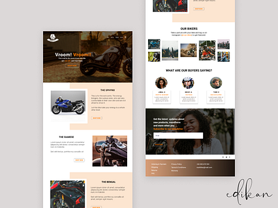 Landing page for a bike store. design logo minimal ui web website