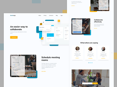 Landing page for a collaboration website design ui web website