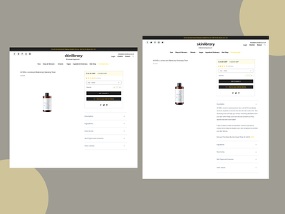 SkinLibrary - Product page Redesign design minimal ui ux web website