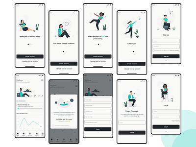 TENx - Task management & Productivity mobile App app design minimal ui ux