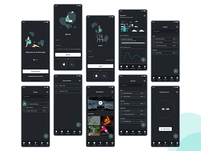 TENx (Dark Mode) app design minimal ui ux