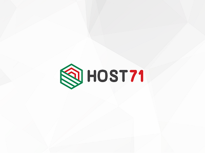 Host 71 Logo green hexagon hosting logo red security